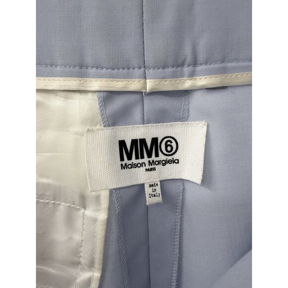 Maison Margiela Baby Blue Women’s Dress Asymmetrical Hem Pants With Side Panels - Picture 3 of 6